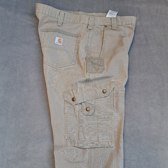 Carhartt double knee tactical steel cargo pants men's size 36W x 30L khaki EUC - Picture 9 of 16